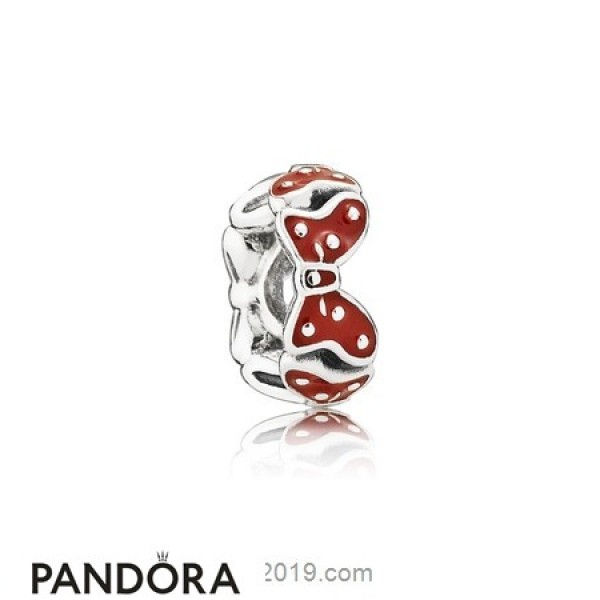 Pandora Disney Charms Minnie's Bows Spacer Red White Enamel
