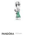 Pandora Disney Charms Tinker Bell's Dress Pendant Charm Glittering Green Enamel