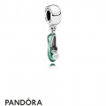 Pandora Disney Charms Tinker Bell's Shoe Pendant Charm White Glittering Green Enamel