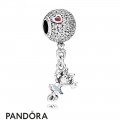 Women's Pandora Disney Floating Minnie Dangle Charm Red Clear Cz Light Blue Enamel