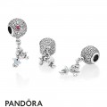 Women's Pandora Disney Floating Minnie Dangle Charm Red Clear Cz Light Blue Enamel