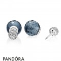 Pandora Earrings Shimmering Drops Midnight Blue Crystals