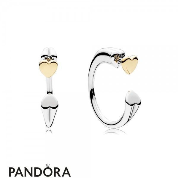 Women's Pandora Two Hearts Earrings Hoops