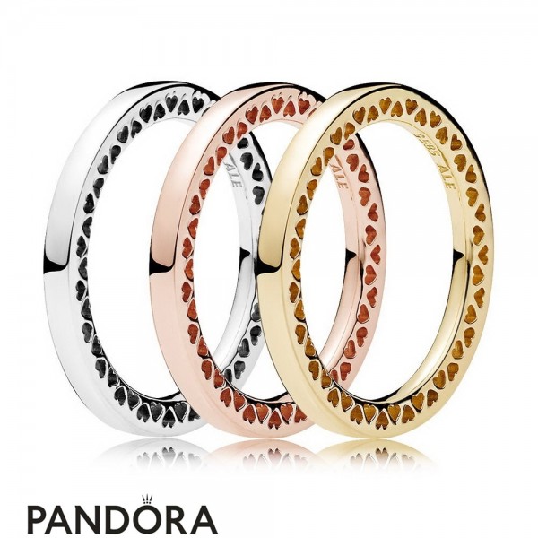 Women's Pandora Classic Hearts Of Pandora Ring Stack