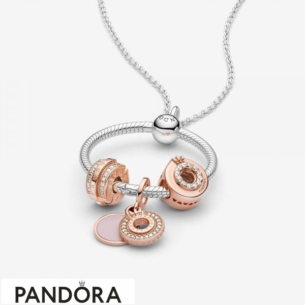 Pandora Crown O O Pendant Necklace Set