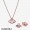 Women's Pandora Pink Fan Collier Necklace & Earring Set
