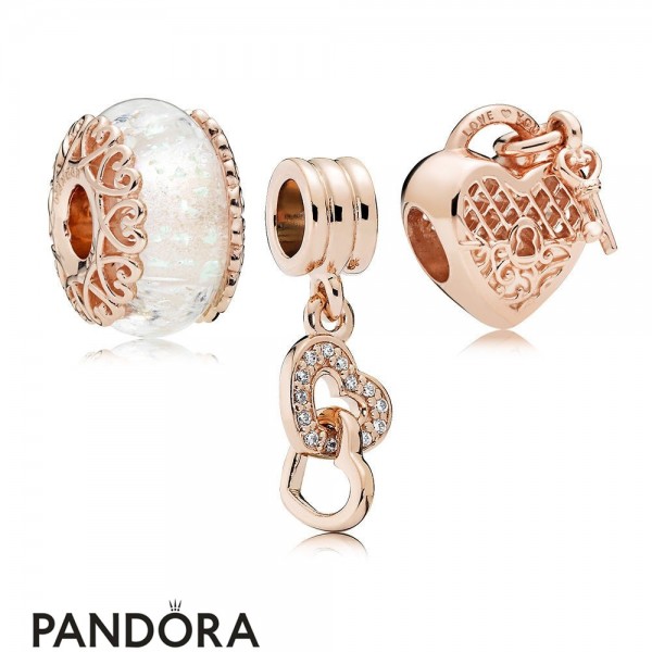 Pandora Rose Lock Your Love Murano Charm Pack