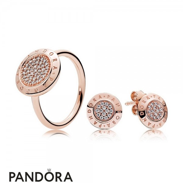 Pandora Rose Signature Ring And Earring Gift Set