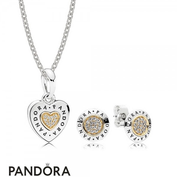 Pandora Signature Necklace And Earring Set