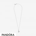 Women's Pandora Glittering Heart Pendant Necklace