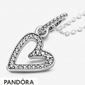 Women's Pandora Glittering Heart Pendant Necklace