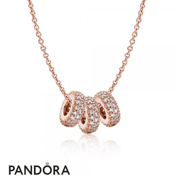 Pandora Rose Pave Spacer Necklaces