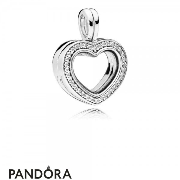 Women's Pandora Sparkling Pandora Floating Heart Locket Charm
