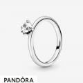 Women's Pandora Colorless Heart Solitaire Rings