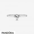 Women's Pandora Colorless Heart Solitaire Rings