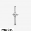 Women's Pandora Colorless Heart Solitaire Rings