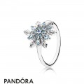 Pandora Rings Crystalized Snowflake Ring Blue Crystals