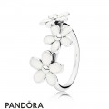 Pandora Rings Darling Daisies Stackable Ring White Enamel