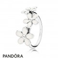 Pandora Rings Darling Daisies Stackable Ring White Enamel