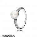 Pandora Rings Elegant Beauty Ring White Pearl