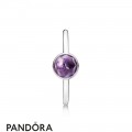 Pandora Rings February Droplet Ring Synthetic Amethyst