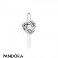 Pandora Rings Luminous Love Knot Ring White Crystal Pearl