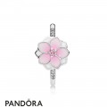 Pandora Rings Magnolia Bloom Ring Pale Cerise Enamel Pink Cz