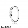 Pandora Rings Petite Luminous Leaves Ring White Pearl