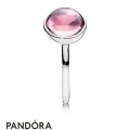 Pandora Rings Poetic Droplet Ring Pink Cz