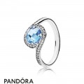 Pandora Rings Radiant Embellishment Ring Sky Blue Crystal