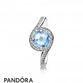 Pandora Rings Radiant Embellishment Ring Sky Blue Crystal