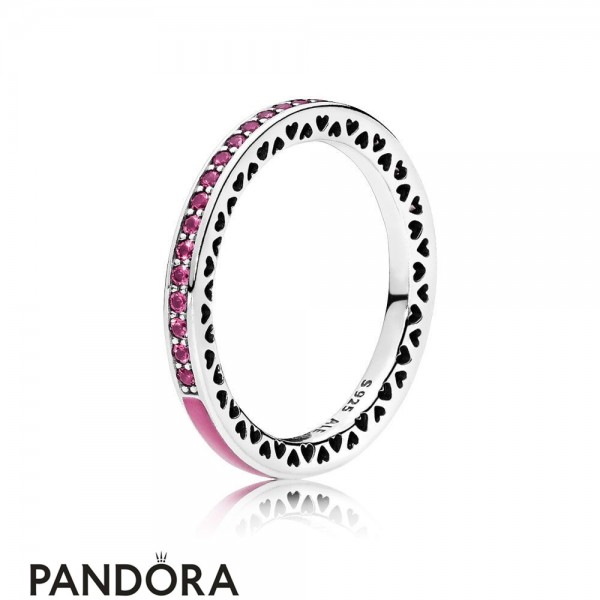 Pandora Rings Radiant Hearts Of Pandora Ring Radiant Orchid Enamel Cerise