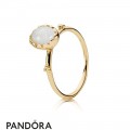 Pandora Rings Soft Sweetness Ring White Opal 14K Gold